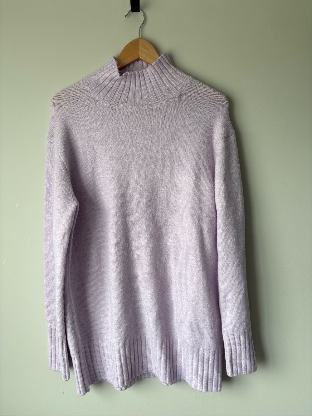 CORE Life Lavender Mock Neck Oversized Tunic Sweater M